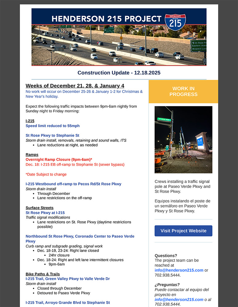 Email from City of Henderson