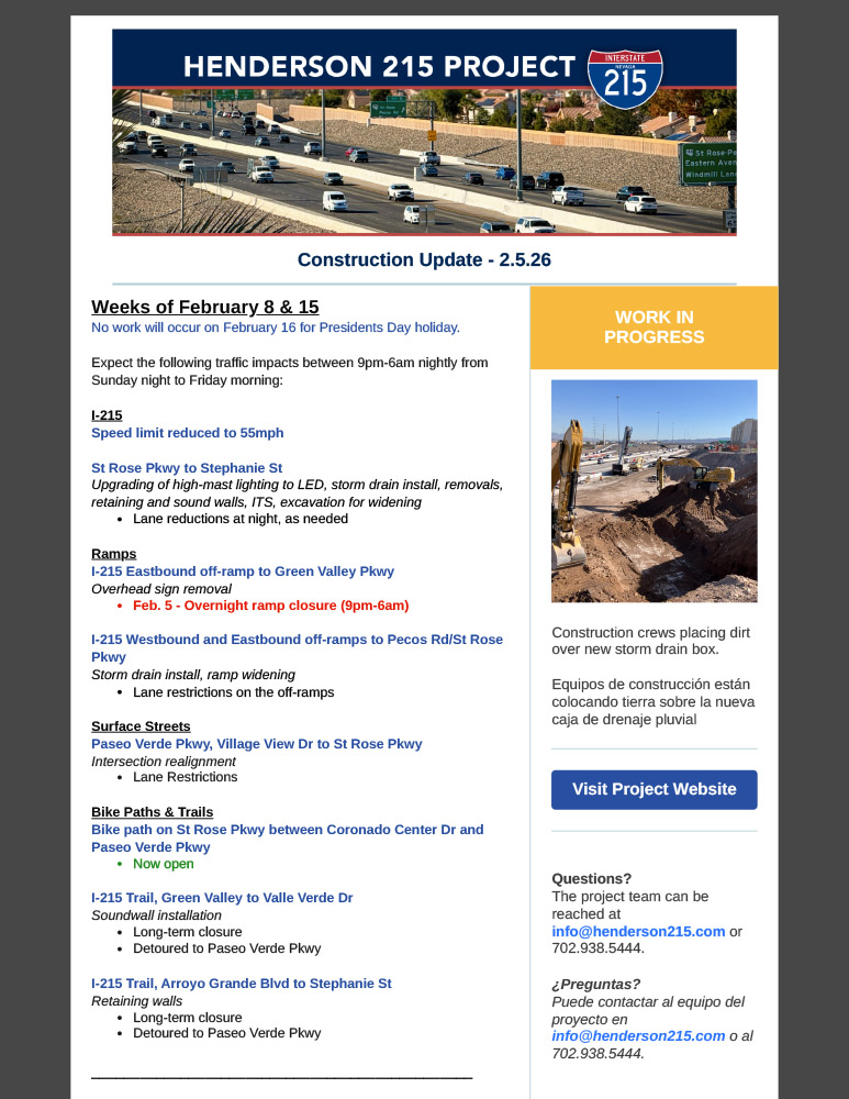 Construction update 2-5-2026