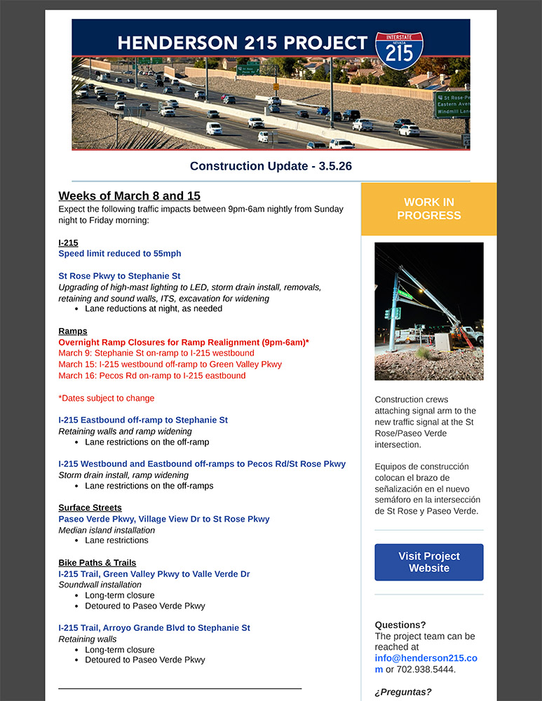 Construction update 3-5-2026